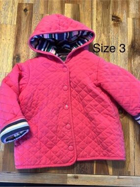 Pink Quilted Hooded Jacket for Kids - Size 3